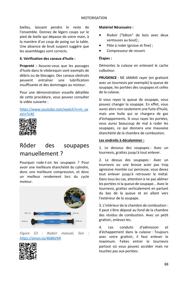 Rodage des soupapes : outillage et méthode