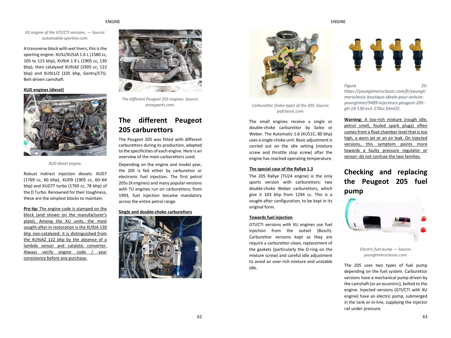Engine chapter: photo-dense spread straight from the book