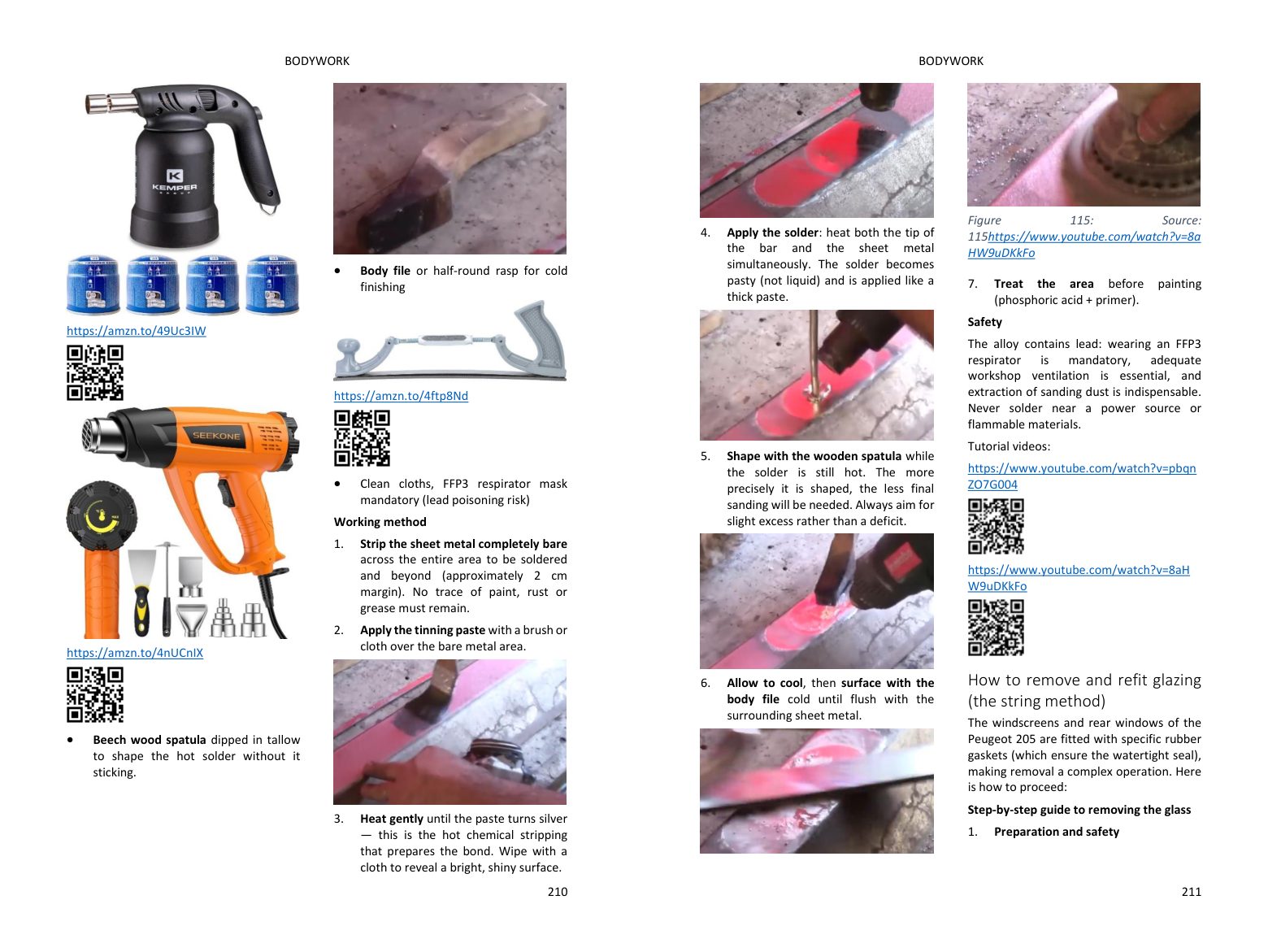 Bodywork chapter: step-by-step repairs in photos