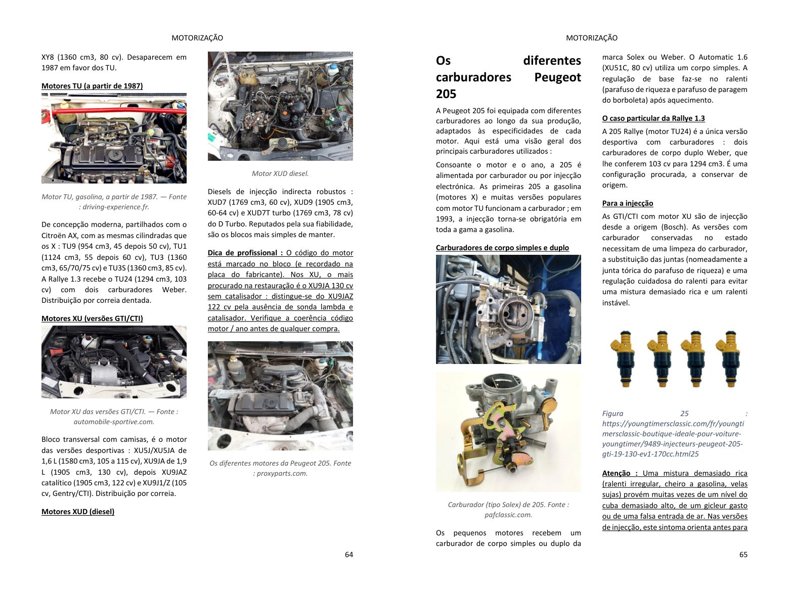 Capítulo motor: dupla página cheia de fotos, diretamente do livro