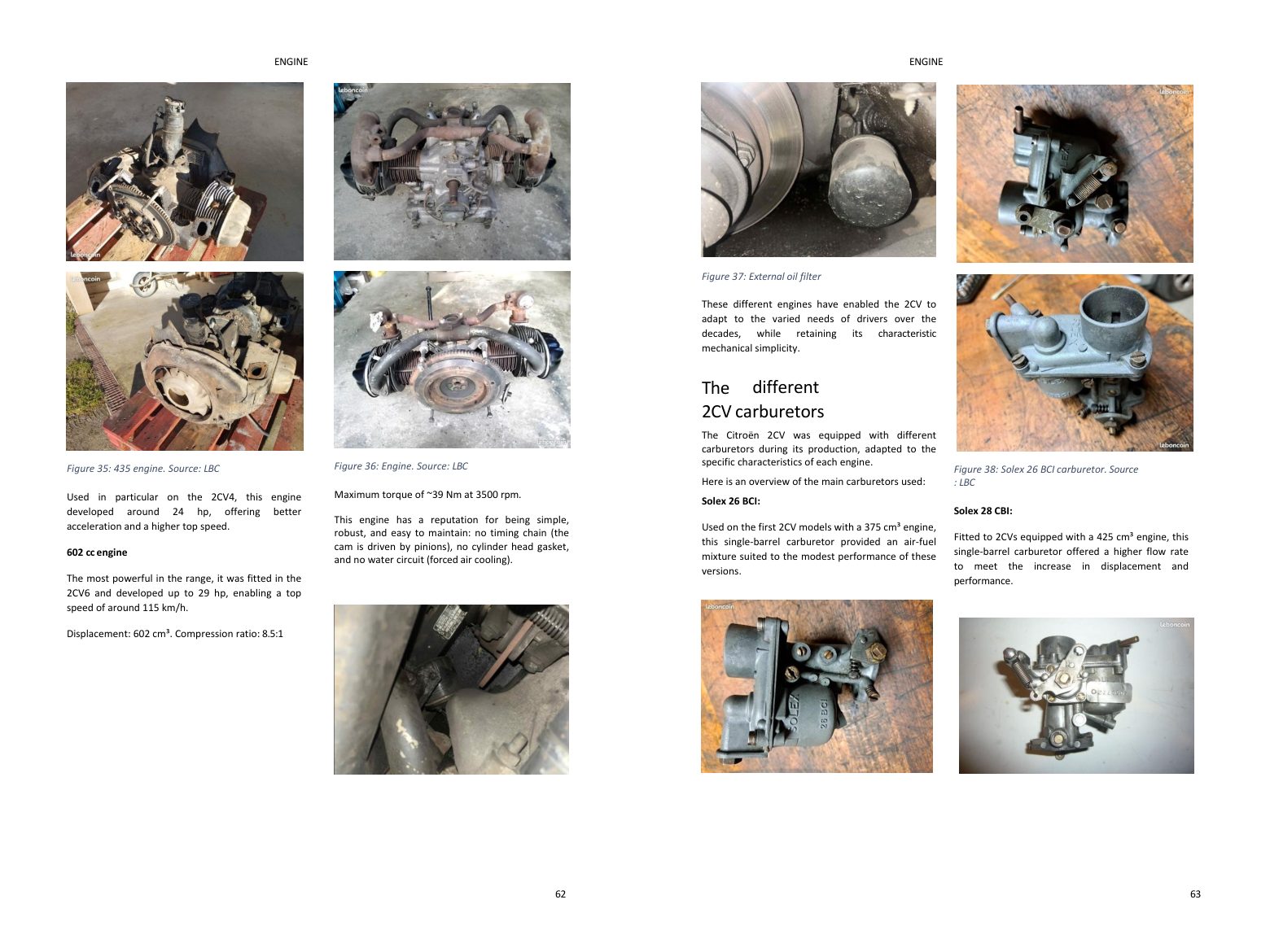 Engine chapter: photo-dense spread straight from the book