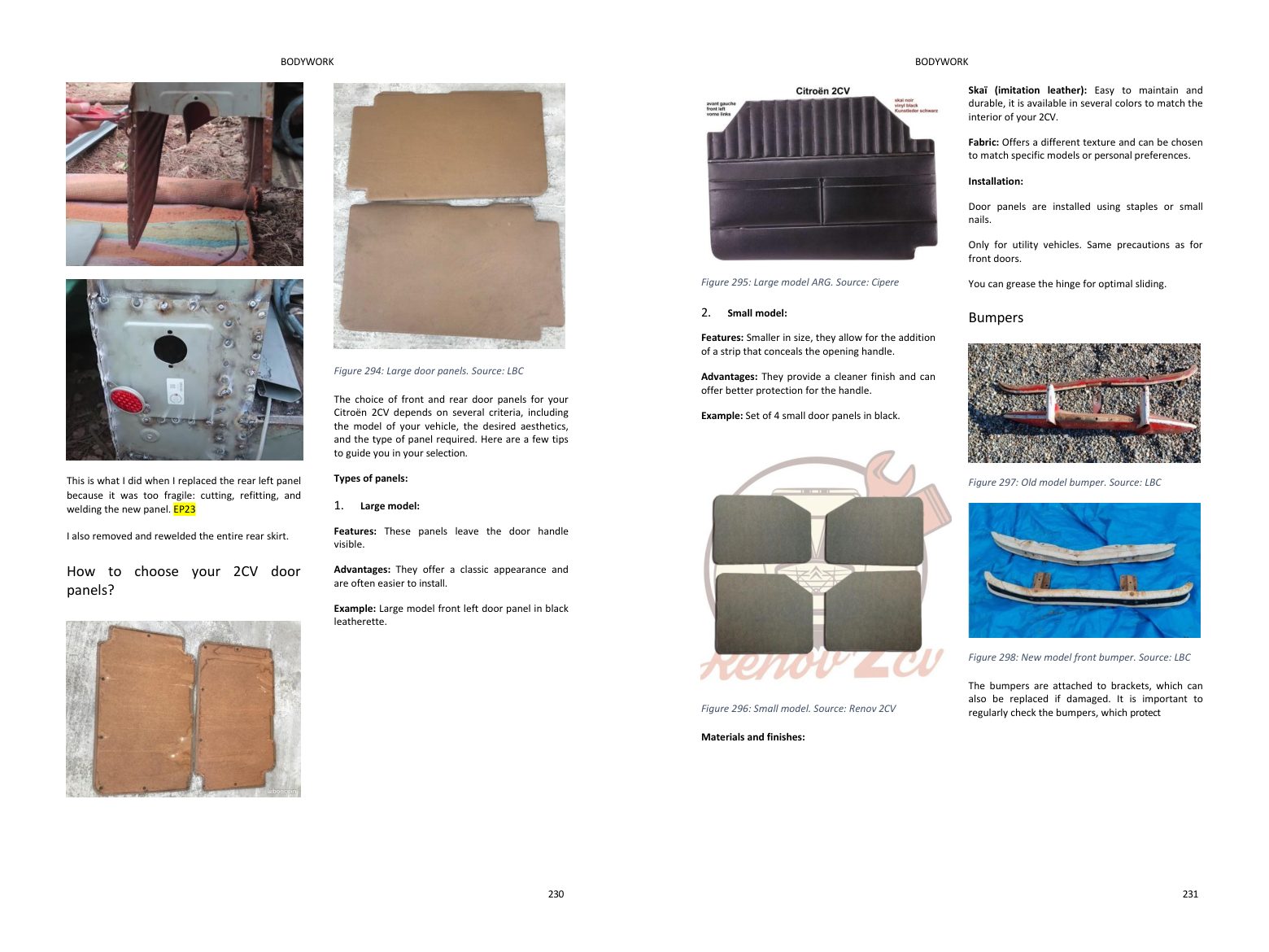 Bodywork chapter: step-by-step repairs in photos
