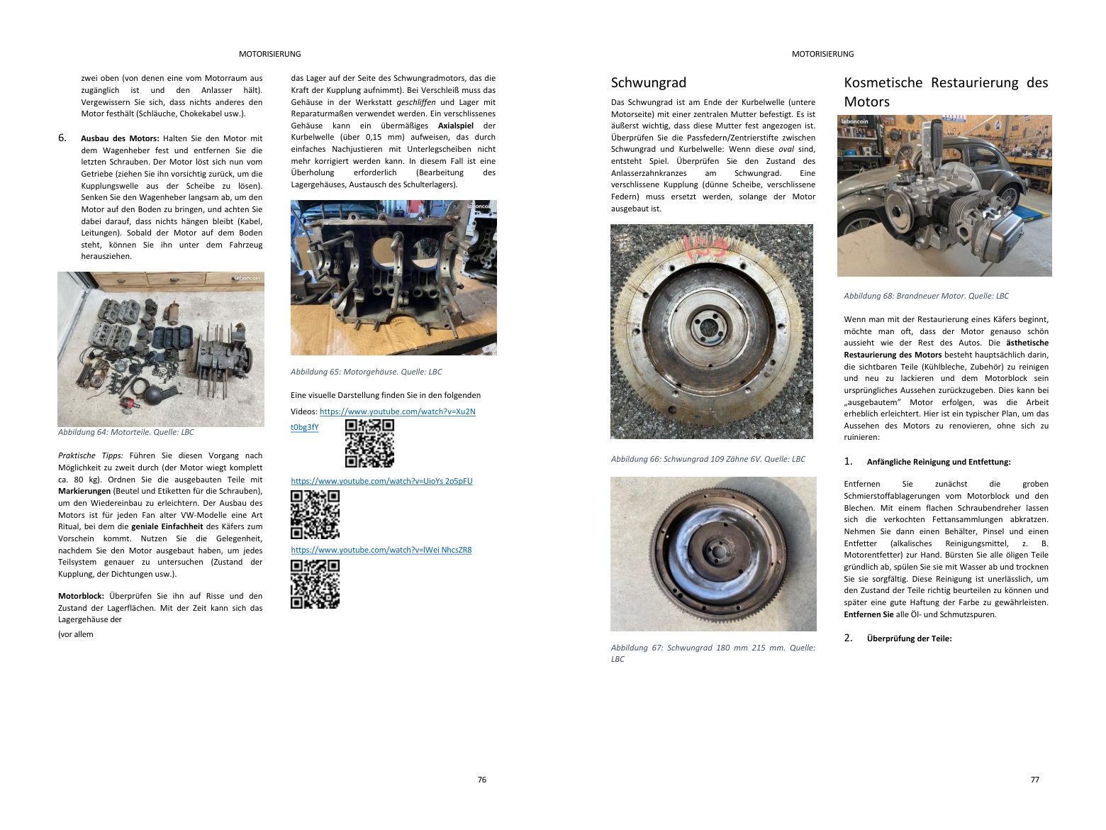 Kapitel Motor: Doppelseite voller Fotos, direkt aus dem Buch