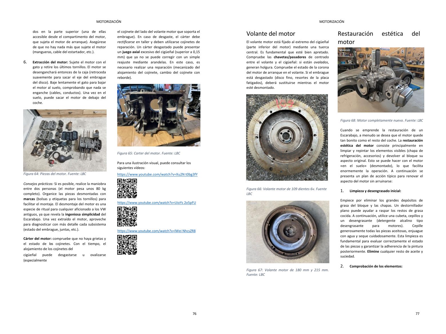 Capítulo motor: doble página llena de fotos, directamente del libro
