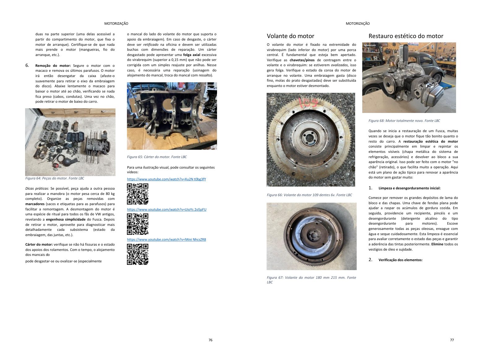 Capítulo motor: dupla página cheia de fotos, diretamente do livro