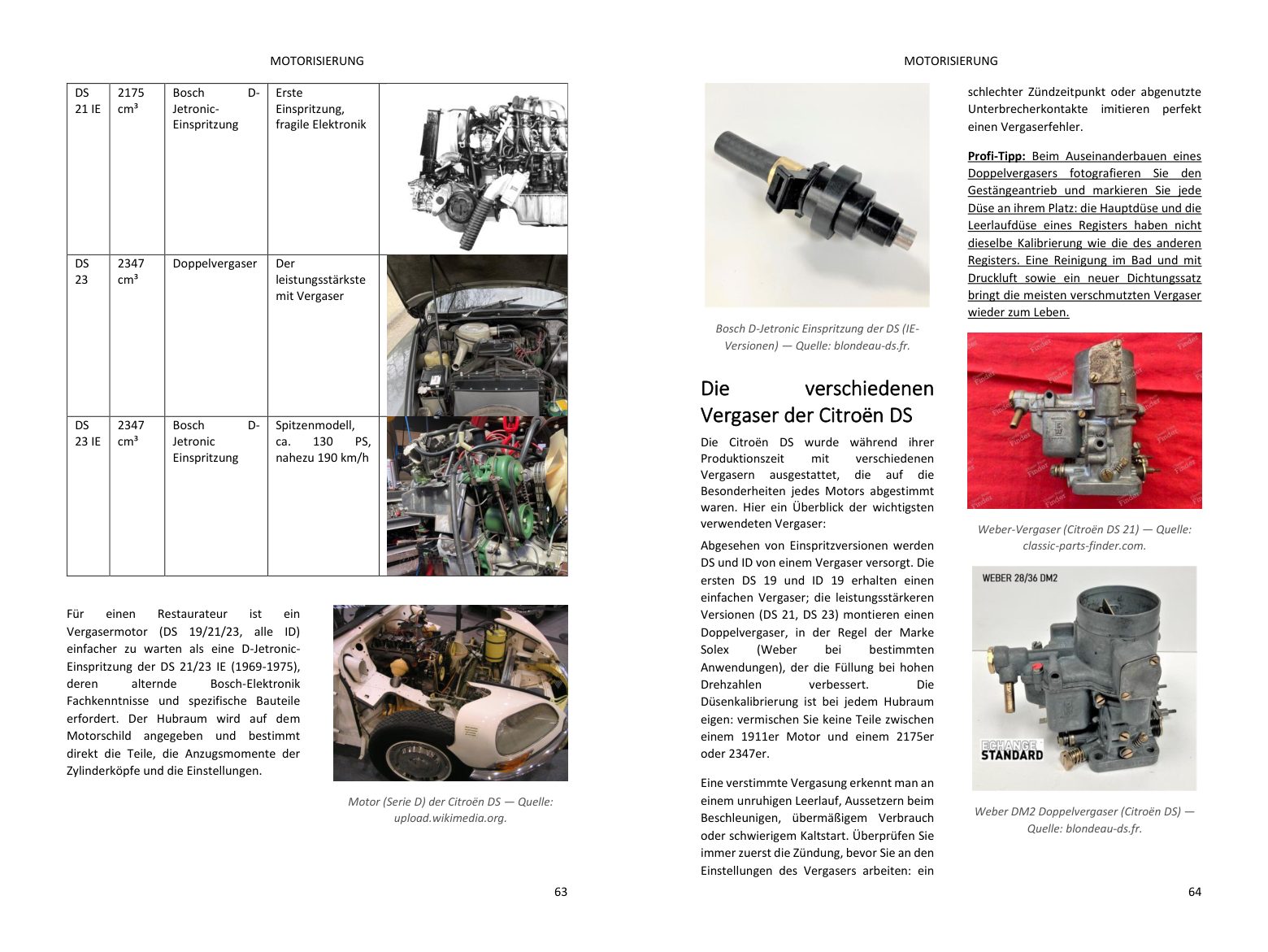 Kapitel Motor: Doppelseite voller Fotos, direkt aus dem Buch