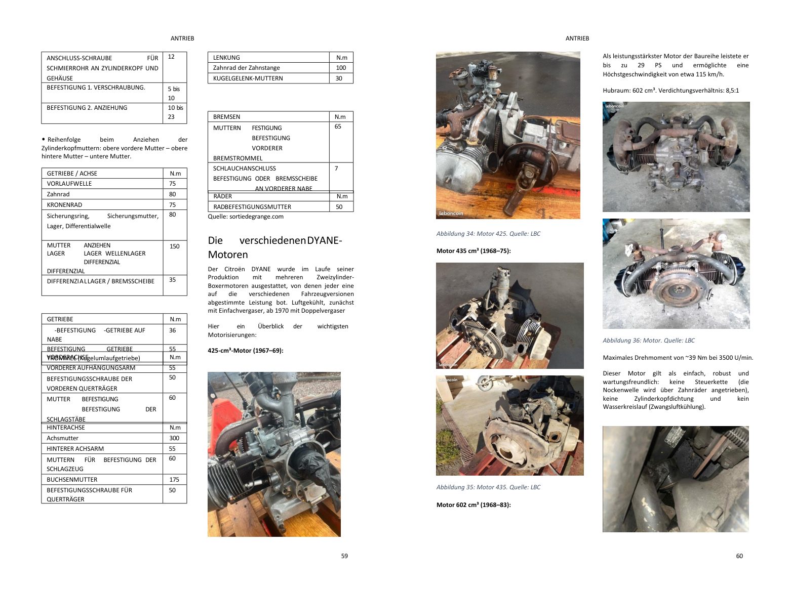 Kapitel Motor: Doppelseite voller Fotos, direkt aus dem Buch