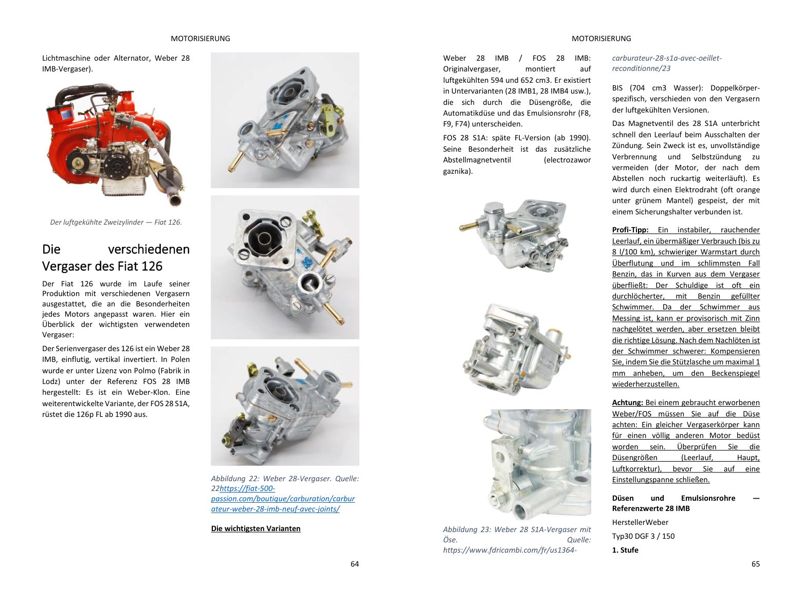 Kapitel Motor: Doppelseite voller Fotos, direkt aus dem Buch