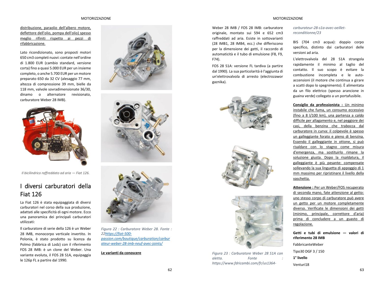 Capitolo motore: doppia pagina ricca di foto, direttamente dal libro