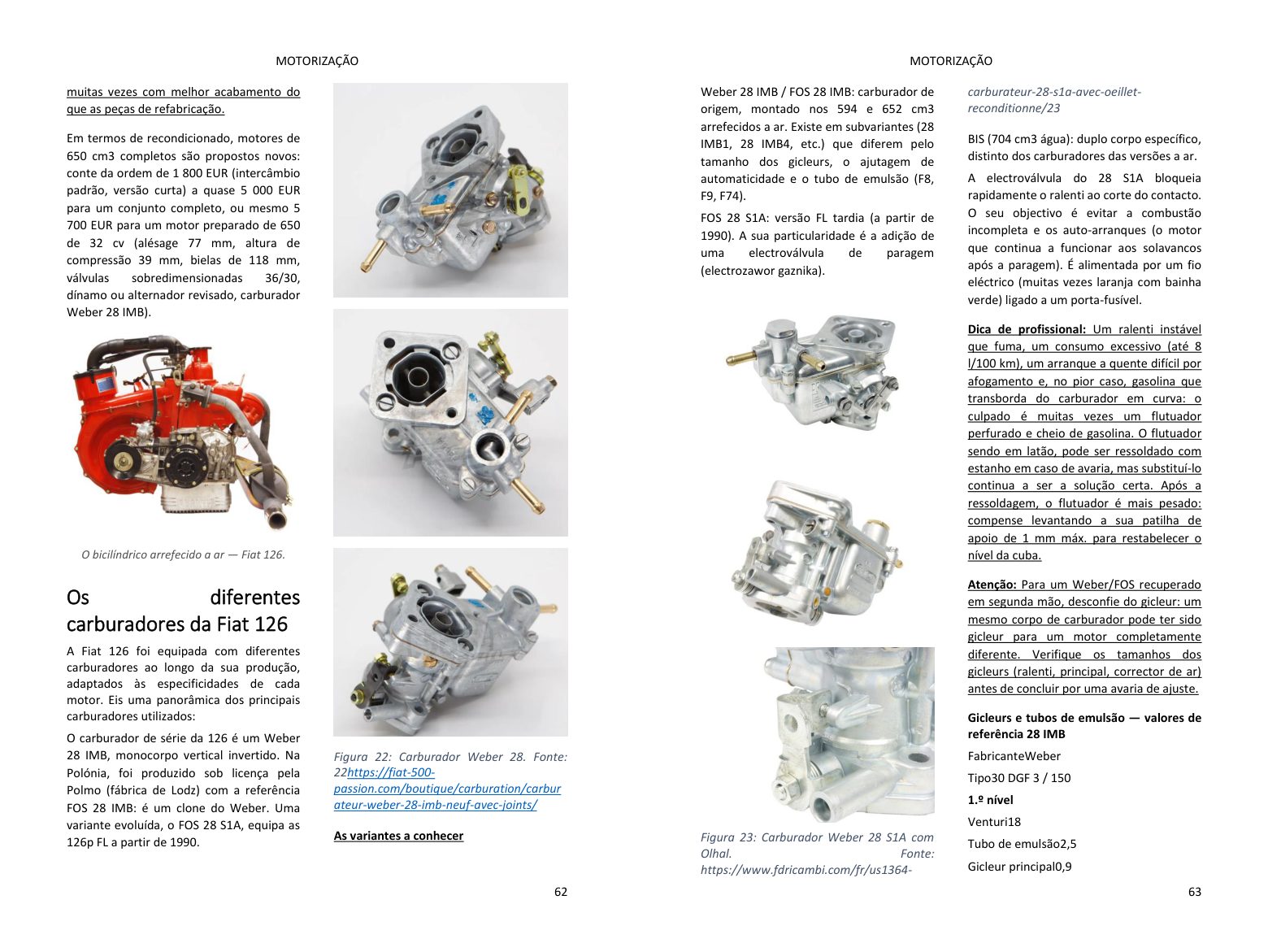 Capítulo motor: dupla página cheia de fotos, diretamente do livro