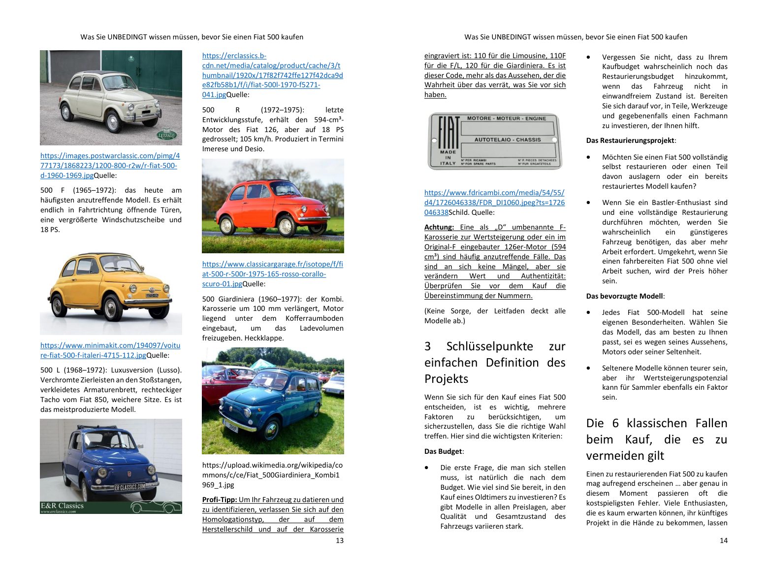 Vor dem Kauf: die Geschichte des Modells und die Versionen, die Schlüsselpunkte Ihres Projekts