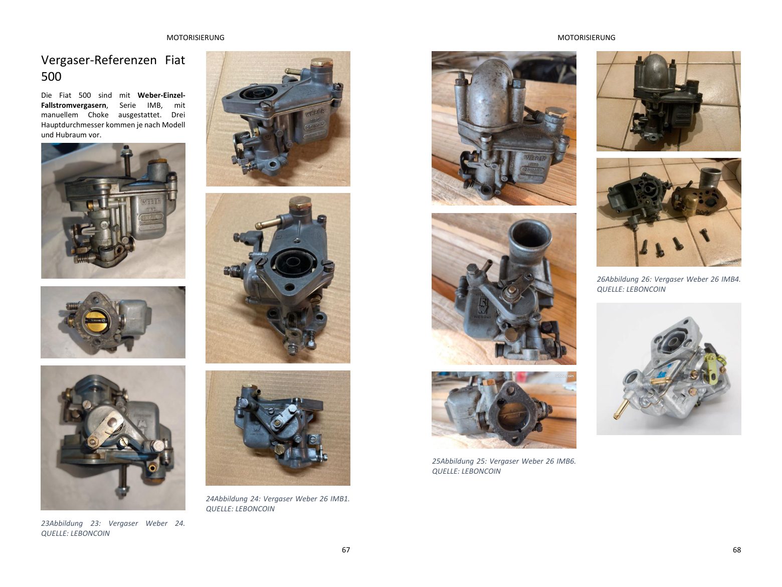 Kapitel Motor: Doppelseite voller Fotos, direkt aus dem Buch
