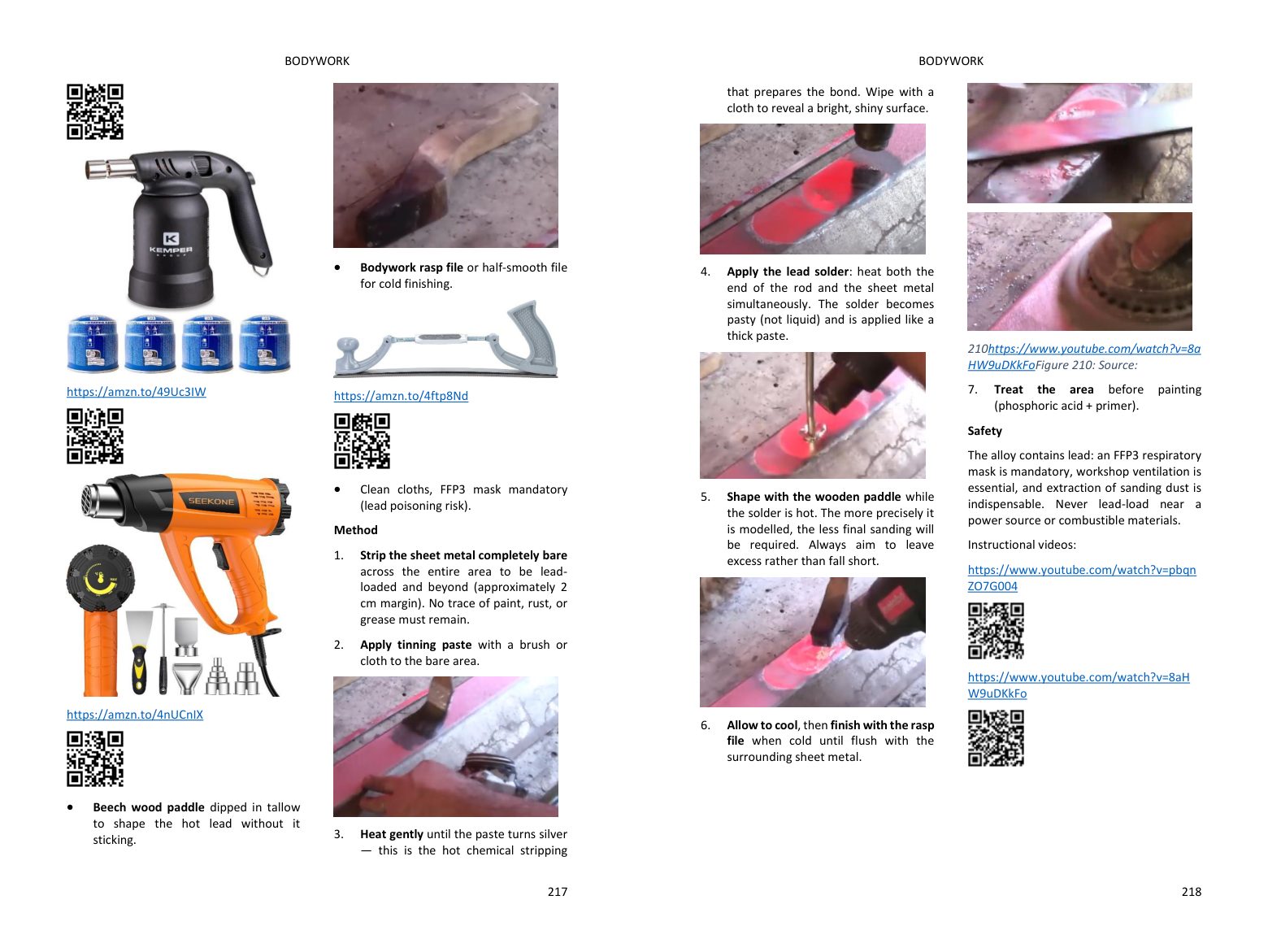 Bodywork chapter: step-by-step repairs in photos