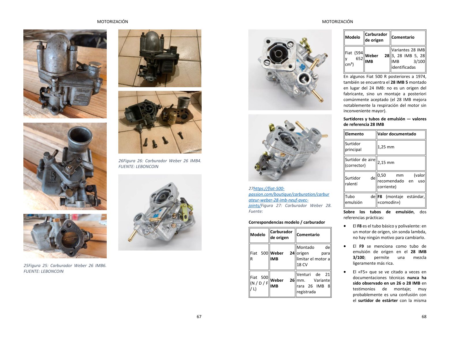 Capítulo motor: doble página llena de fotos, directamente del libro