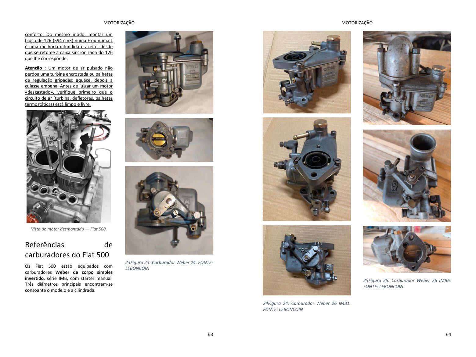 Capítulo motor: dupla página cheia de fotos, diretamente do livro