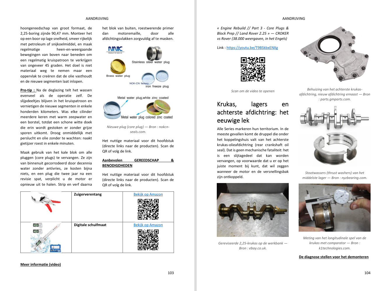 Hoofdstuk motor: fotorijke dubbele pagina rechtstreeks uit het boek
