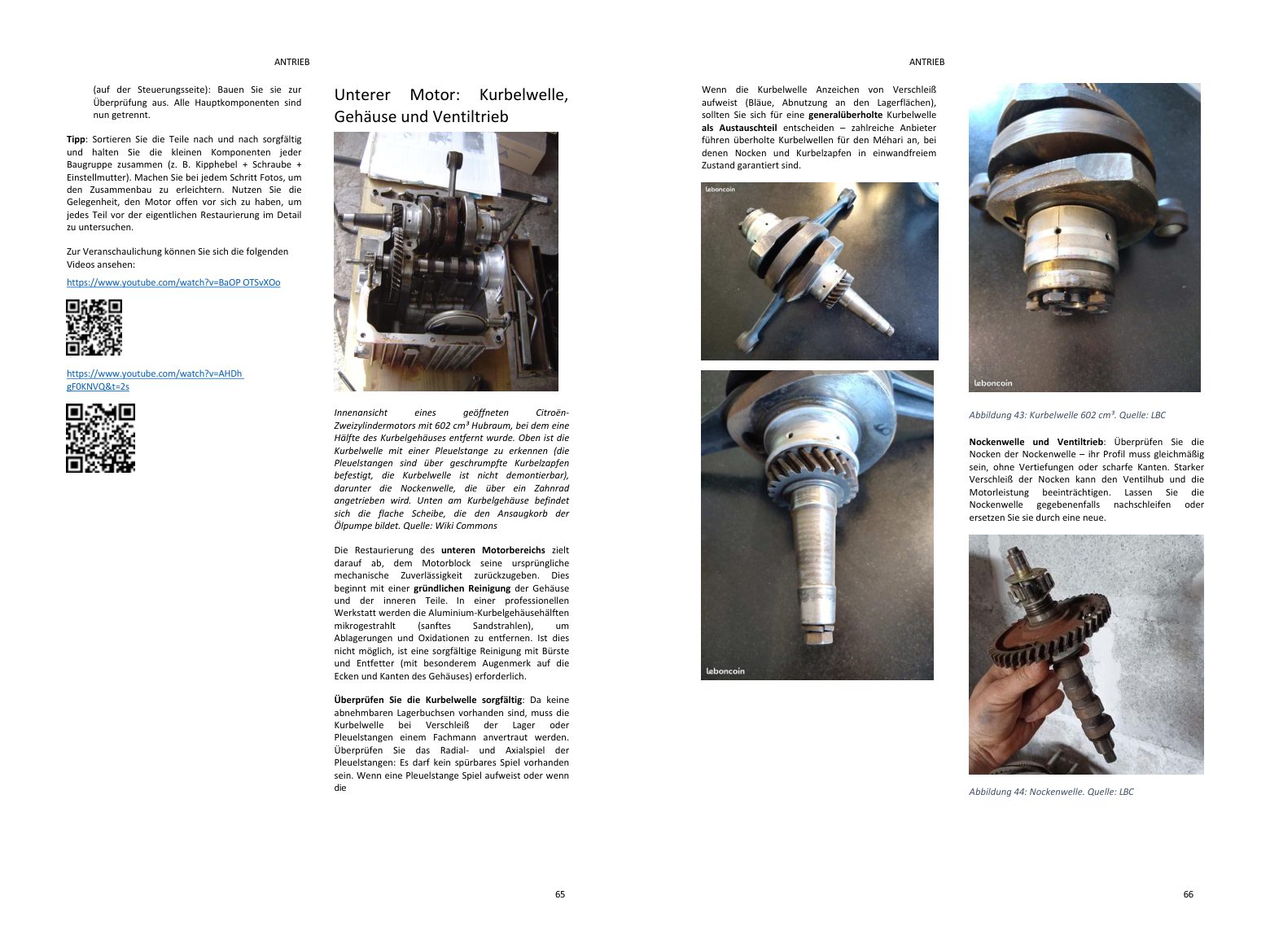 Kapitel Motor: Doppelseite voller Fotos, direkt aus dem Buch