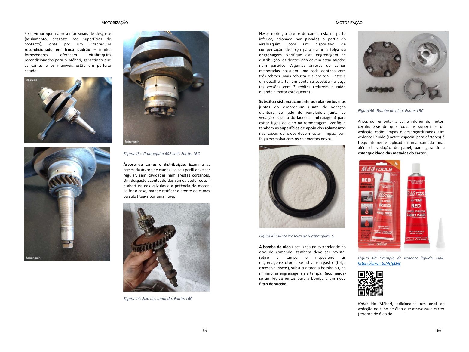 Capítulo motor: dupla página cheia de fotos, diretamente do livro