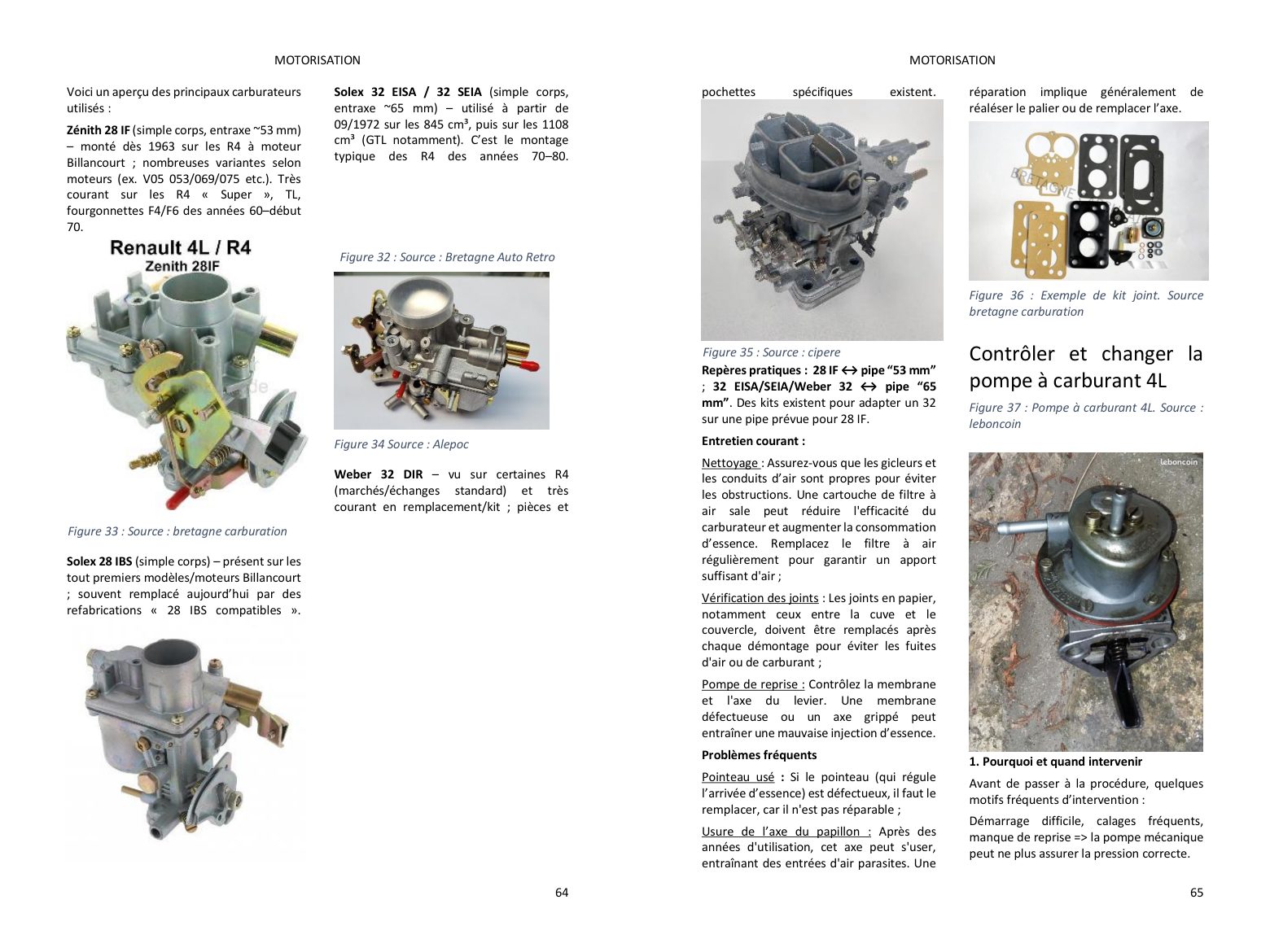 Motorisation : carburateur et pompe à carburant de la R4 en photos