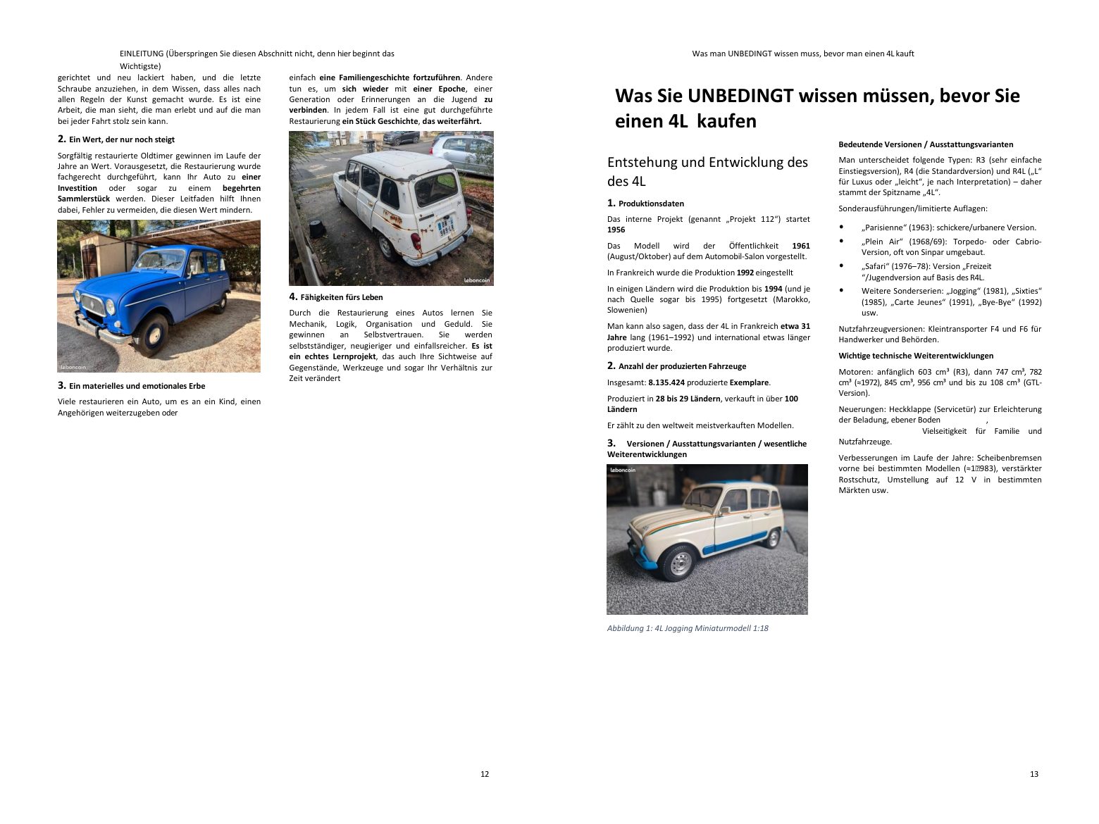 Vor dem Kauf: die Geschichte des Modells und die Versionen, die Schlüsselpunkte Ihres Projekts