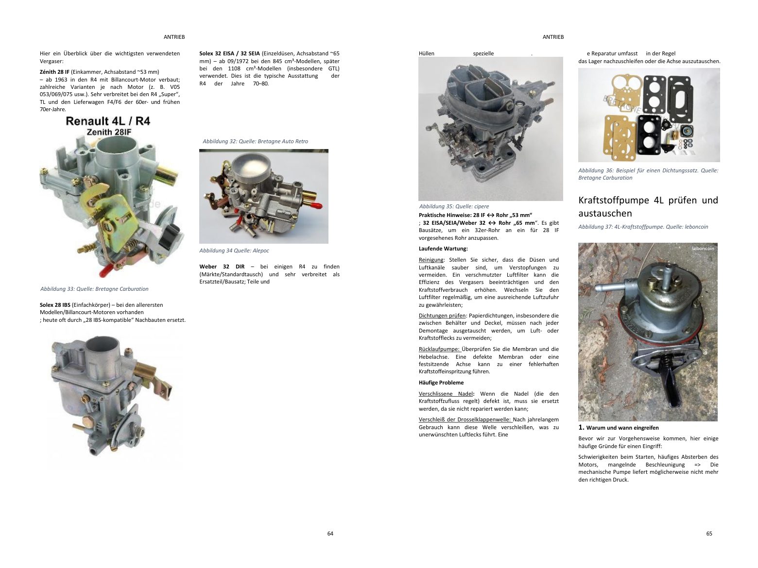 Kapitel Motor: Doppelseite voller Fotos, direkt aus dem Buch