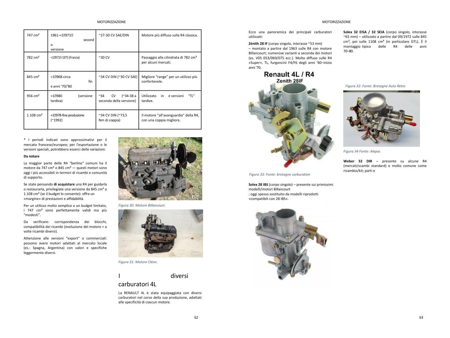 Capitolo motore: doppia pagina ricca di foto, direttamente dal libro
