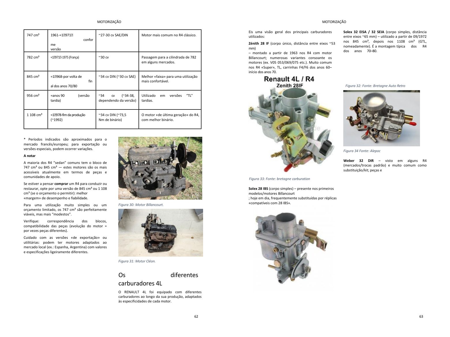 Capítulo motor: dupla página cheia de fotos, diretamente do livro