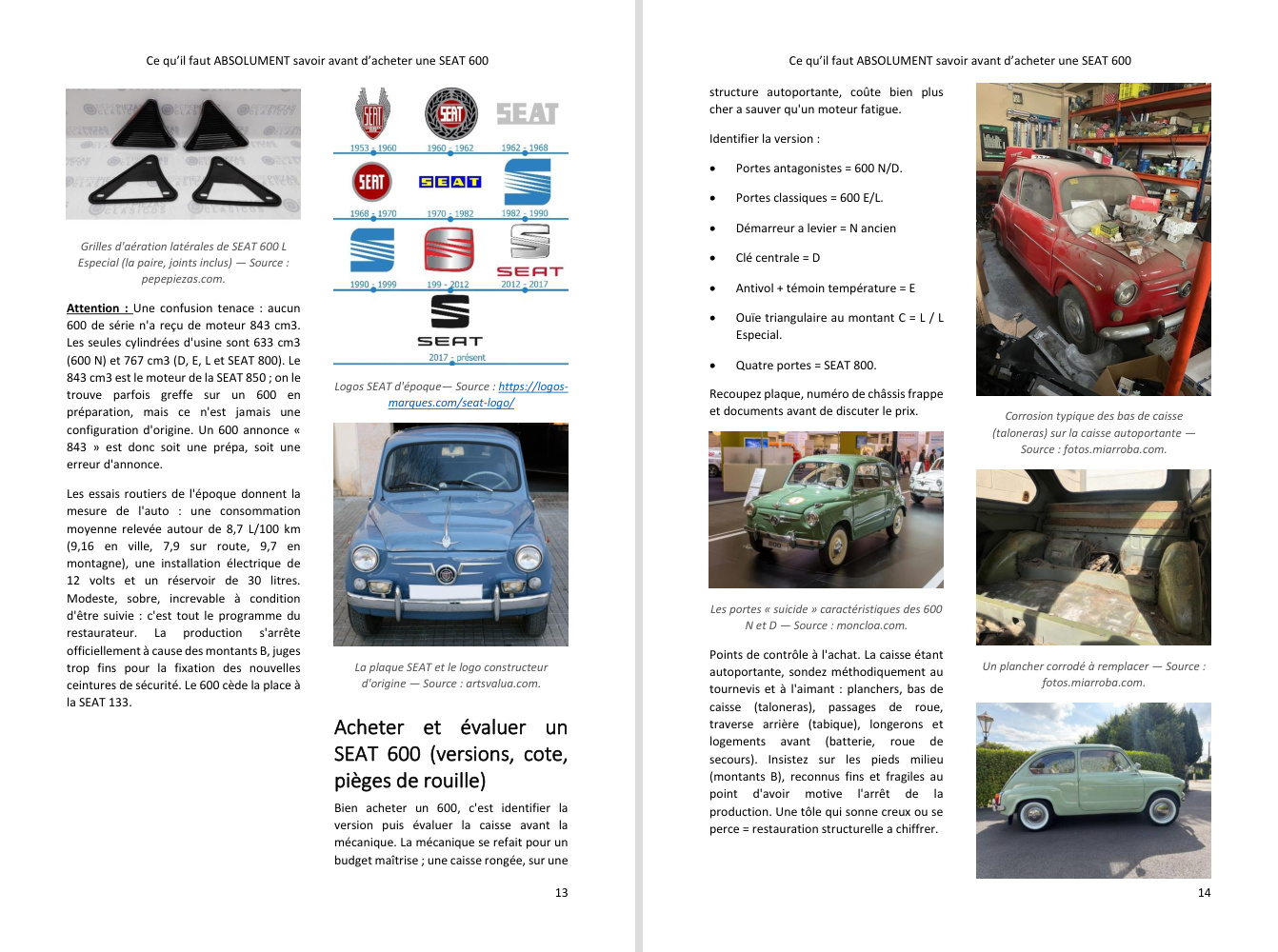 Avant d'acheter : les versions de la SEAT 600 (600 N, 600 D, 600 E et 600 L) en photos
