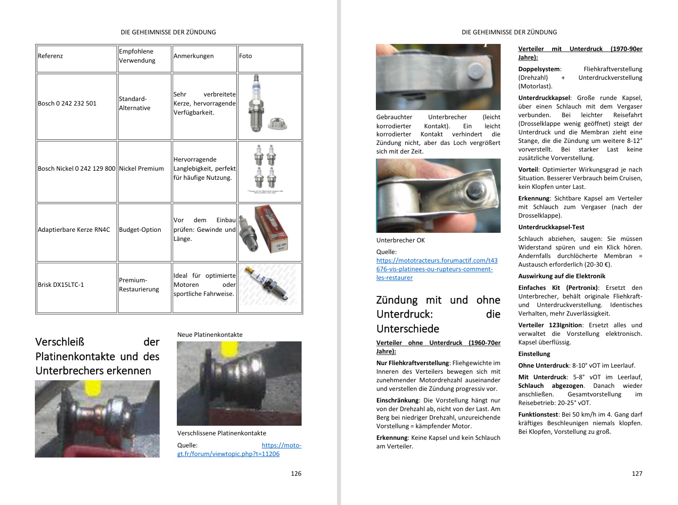 Kapitel Motor: Doppelseite voller Fotos, direkt aus dem Buch
