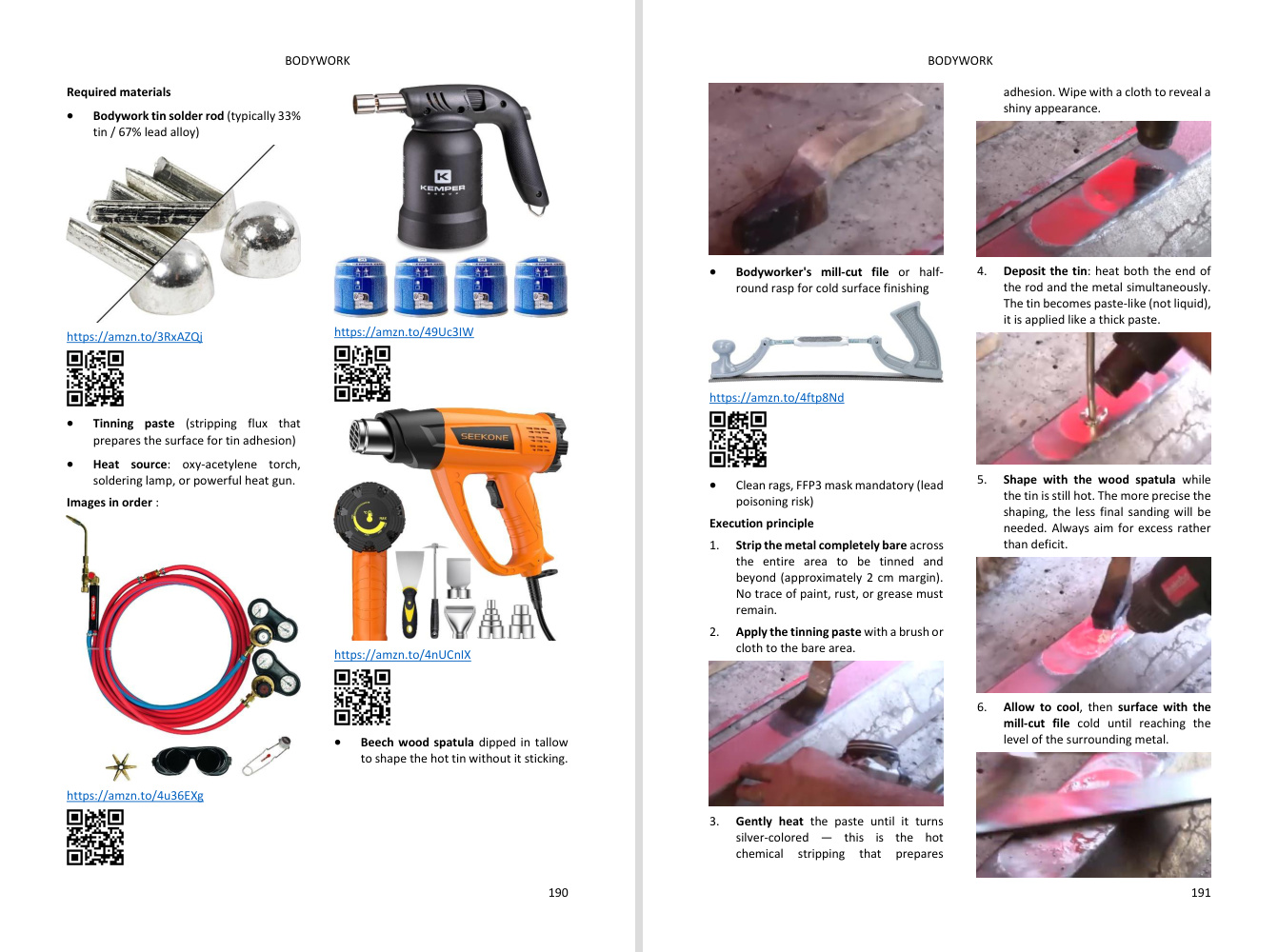 Bodywork chapter: step-by-step repairs in photos