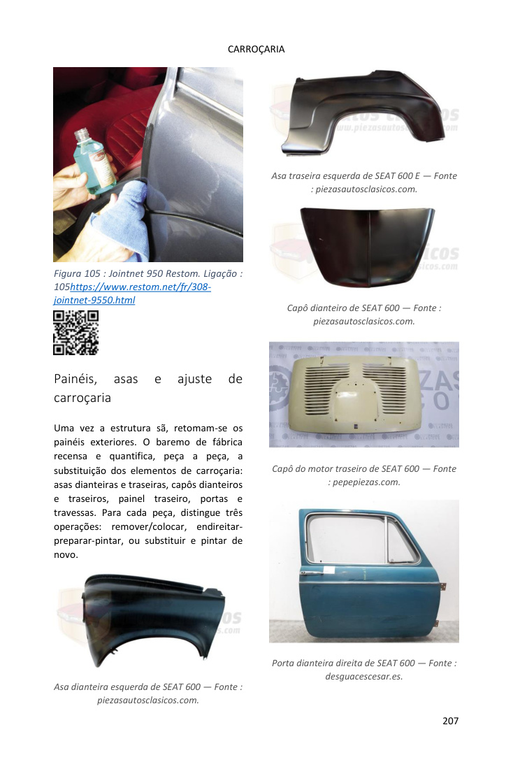 Capítulo motor: dupla página cheia de fotos, diretamente do livro