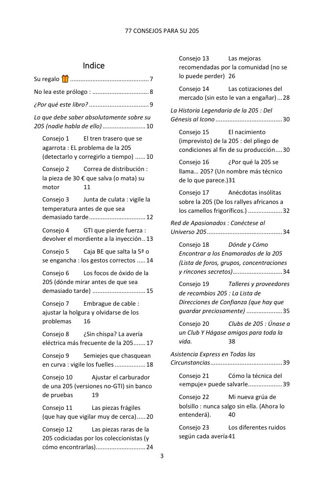 Índice (1/4): los 77 consejos tratados