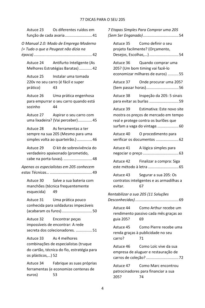 Índice (2/4): as 77 dicas abordadas