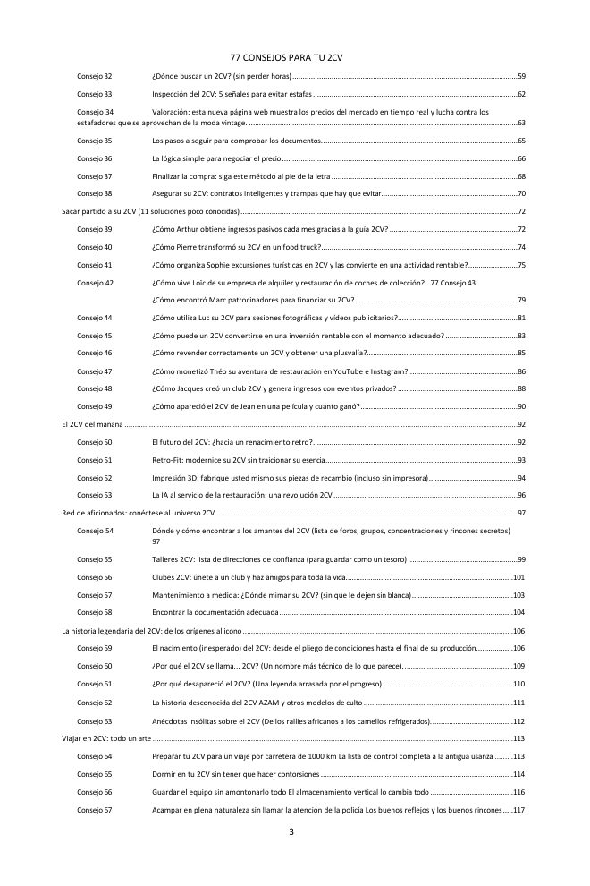 Índice (2/3): los 77 consejos tratados