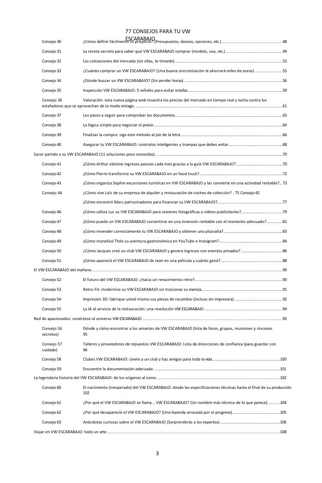 Índice (2/3): los 77 consejos tratados