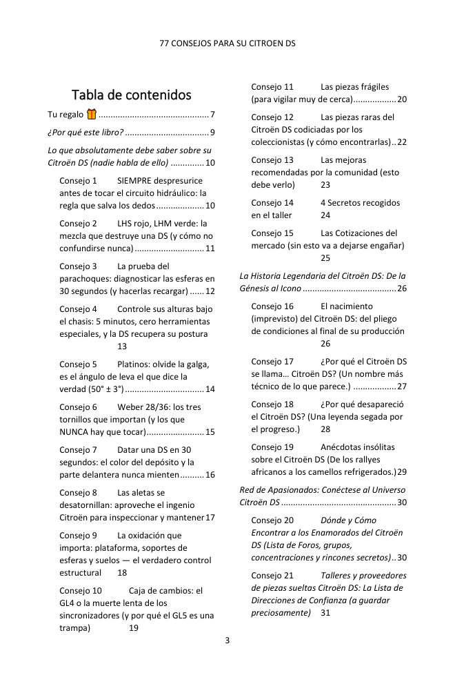 Índice (1/4): los 77 consejos tratados