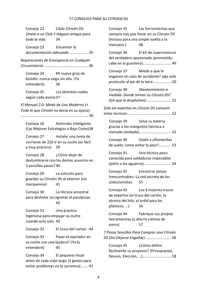 Índice (2/4): los 77 consejos tratados