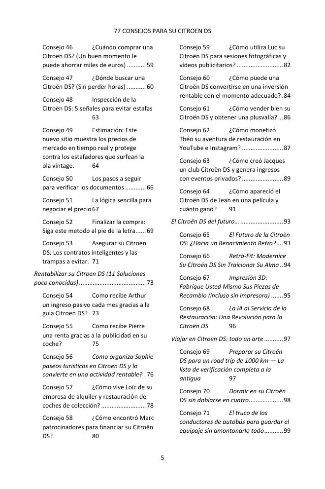 Índice (3/4): los 77 consejos tratados
