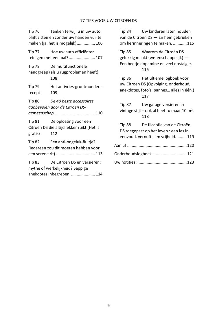 Inhoudsopgave (4/4): de 77 behandelde tips