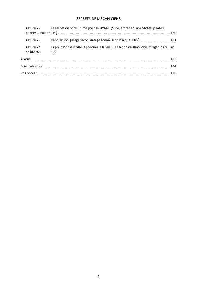 Table des matières (4/4) : les 77 astuces couvertes