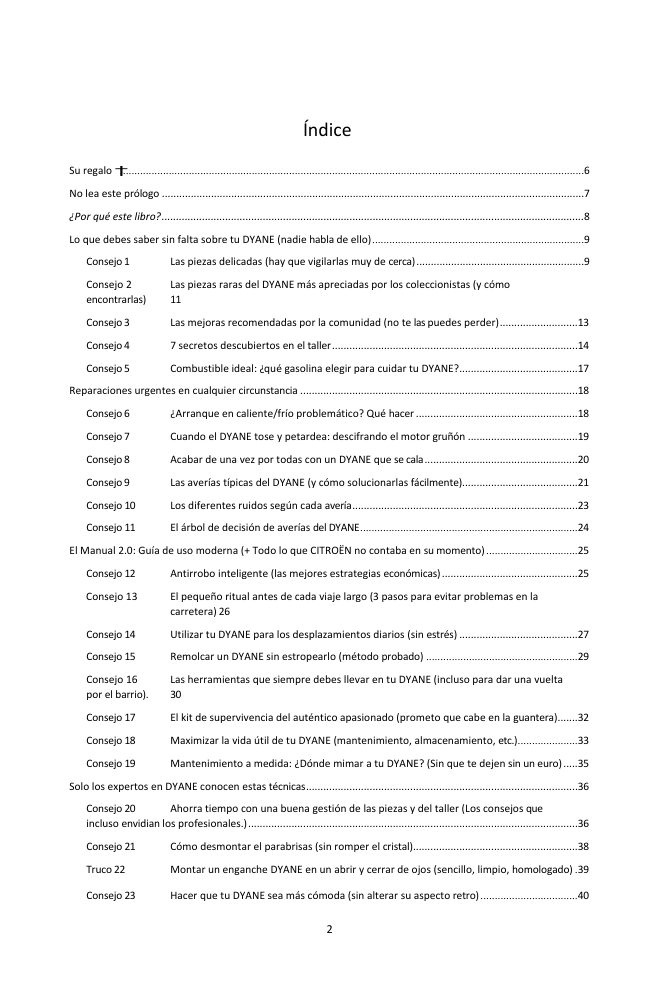 Índice (1/4): los 77 consejos tratados