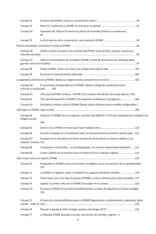 Índice (3/4): los 77 consejos tratados
