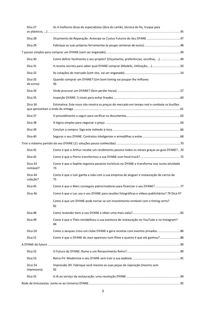Índice (2/3): as 77 dicas abordadas