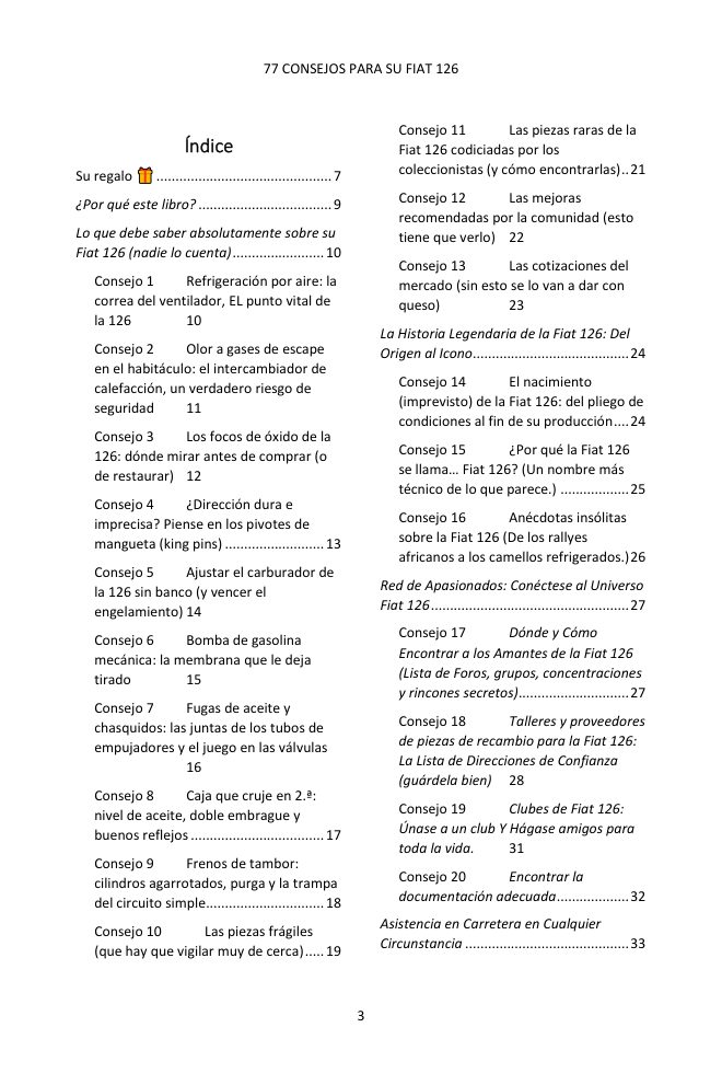 Índice (1/4): los 77 consejos tratados