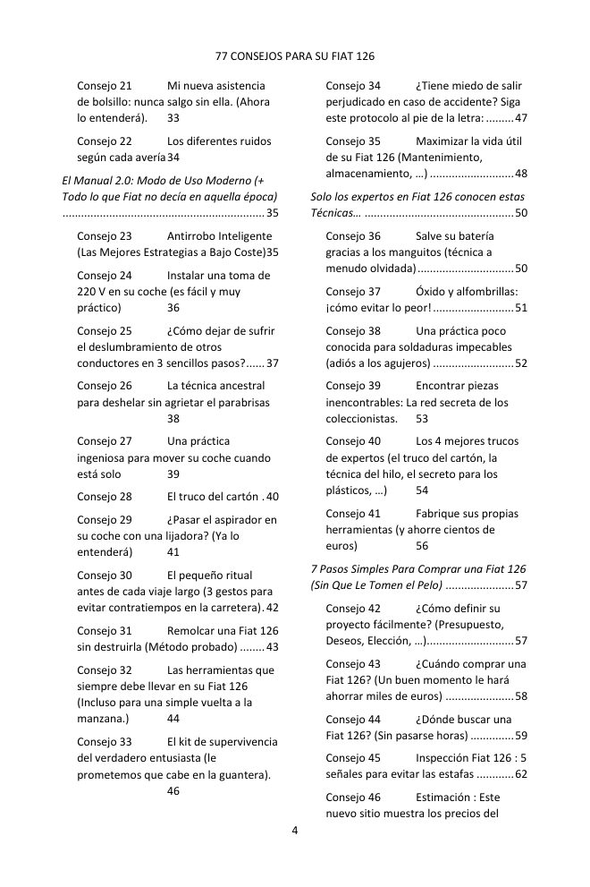 Índice (2/4): los 77 consejos tratados