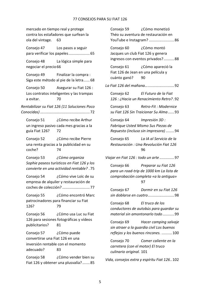 Índice (3/4): los 77 consejos tratados