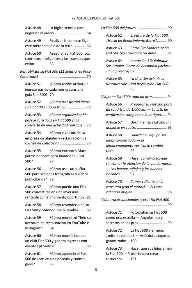 Índice (3/4): los 77 consejos tratados