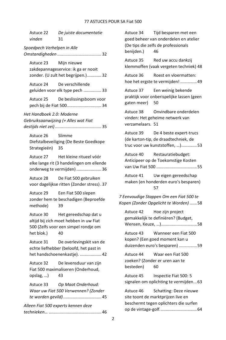 Inhoudsopgave (2/4): de 77 behandelde tips