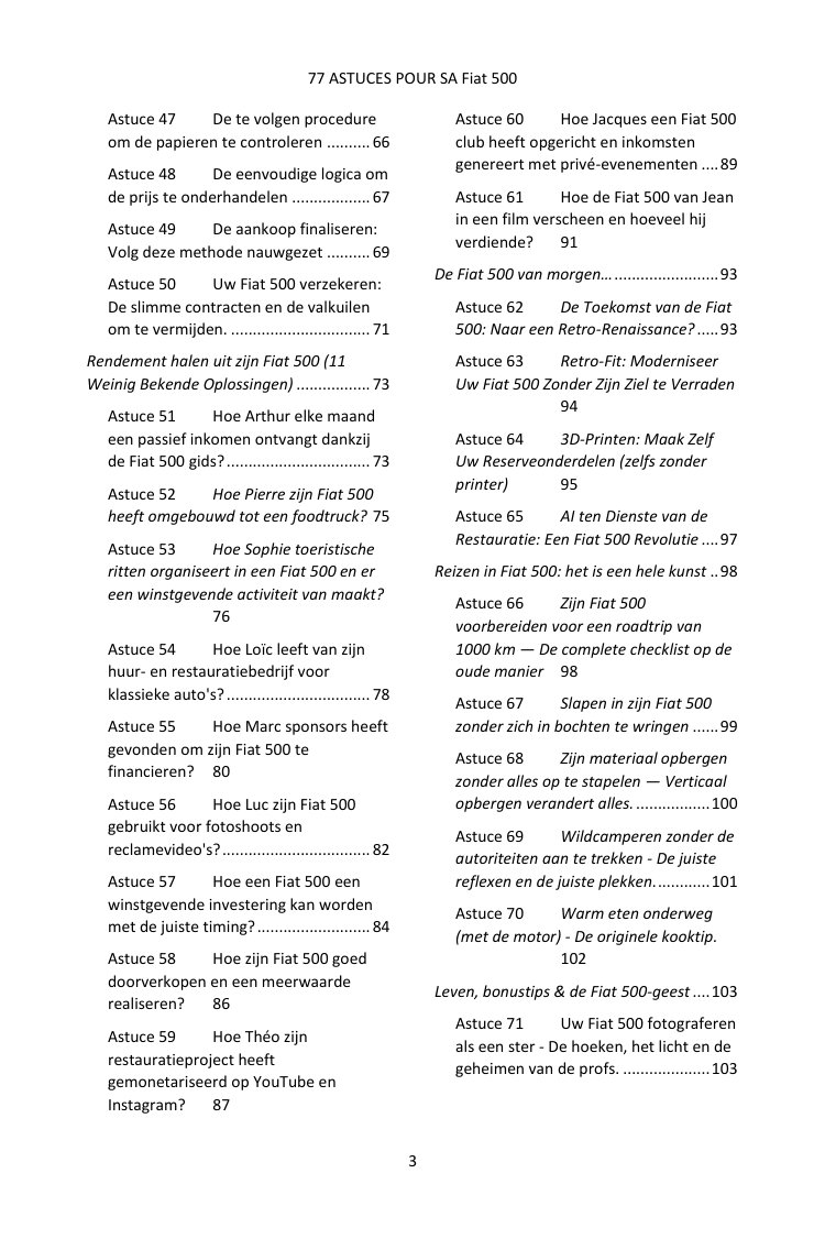 Inhoudsopgave (3/4): de 77 behandelde tips