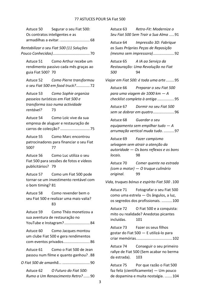 Índice (3/4): as 77 dicas abordadas